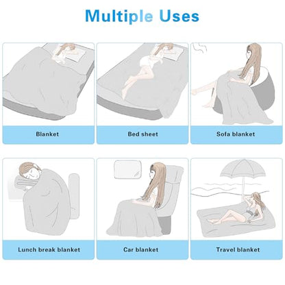 AmyHomie Cooling Blanket King Size 90"x108", 100% Rayon Derived from Bamboo - color: Light Gray, size: King (108"x90")