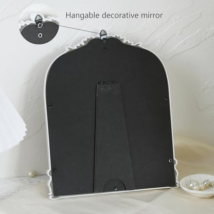 Gold Plastic Arched Makeup Mirror (White-2PACK, 10.6" L x 8.3" W) - color: White-2pack