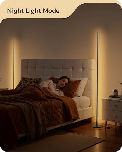 EDISHINE 2 Pack 57.5” Floor Lamp with Remote, Dimmable & 7 CCT Adjustable - color: Black