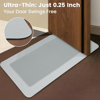 ArtyCozy Super Absorbent Stain Resistant Soft Bath Mat, Grey, 17'' × 35'' - color: Grey, size: 17"×35"