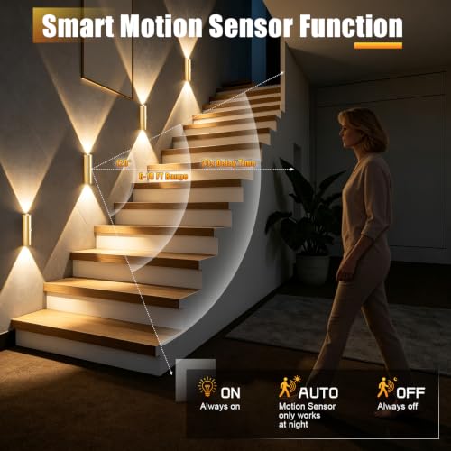 Motion Sensor Wall Light, Magnetic Rechargeable Wall Sconces - color: Gold