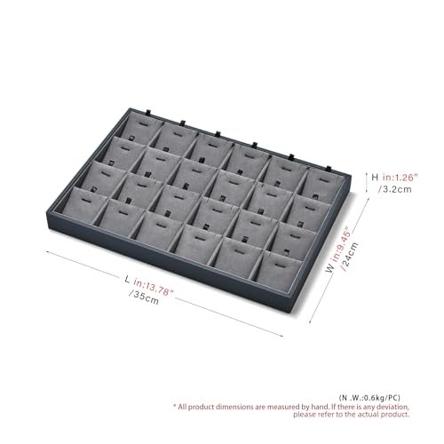 24 Grid Removable Insert Jewelry Necklace Display Tray - size: 24 Grid with Insert
