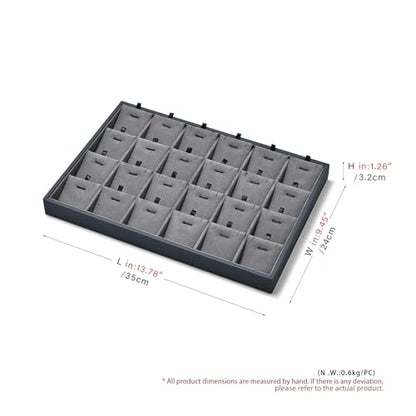 24 Grid Removable Insert Jewelry Necklace Display Tray - size: 24 Grid with Insert