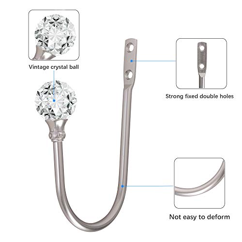 Curtain Holdback, 2pcs Wall Mounted Drapery Tiebacks, Sliver - color: 2 Pcs, Silver
