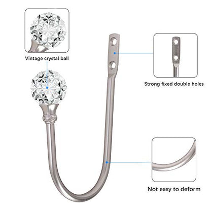 Curtain Holdback, 2pcs Wall Mounted Drapery Tiebacks, Sliver - color: 2 Pcs, Silver