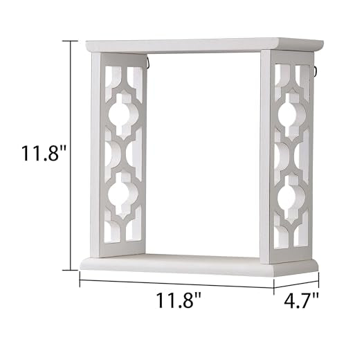 SOFE Small Cube Shelf Wall Mount, 12 Inch Floating Wooden Shelves