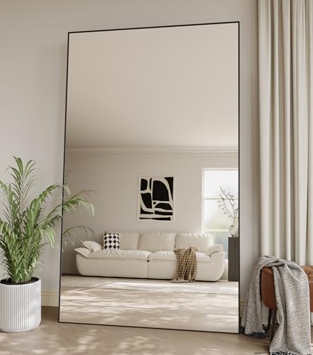 Koonmi 77"x38" Floor Mirror Full Length, Large Black Mirror - color: Black, size: 77"L x 38"W