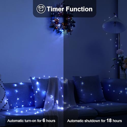 Ariceleo 2 Pack 16.4ft Battery Operated String Lights with Timer, Cool White with Synchronized Twinkle Mode, Fairy Lights Battery Powered, 50 LEDs, Idea for Christmas Bedroom Party Wedding - color: Cool White, size: 2 Pack-Upgrade