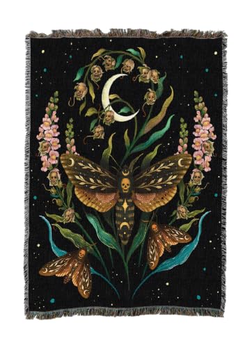 Pure Country Weavers Death Head Blanket by Episodic Drawing- Fantasy Gift Tapestry Throw Woven from Cotton - Made in The USA (50x60) - color: Death Head, size: 50x60
