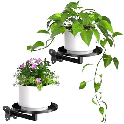 Wall Plant Holder 2 Pack Butterfly Bracket Floating Sheves Wall Mounted Metal Plant Stand Wall Planter Rack Hanging Plant Shelf for Succulent Cactus Herb Small Potted Plants Farmhouse Rustic Home Wall Decor