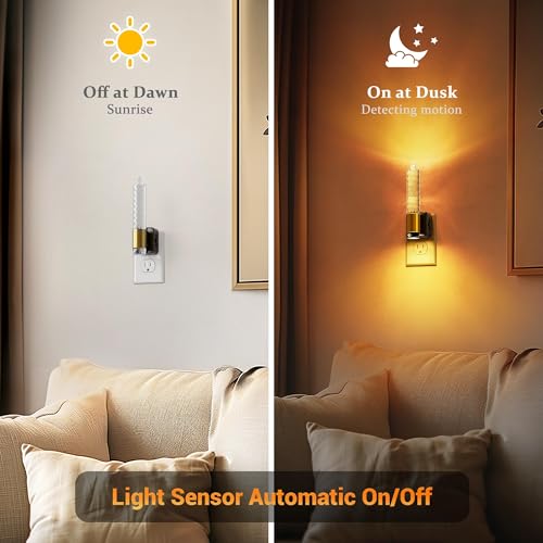 JandCase Night Light, Flameless Candle Amber Night Lights Plug into Wall - color: Bubble