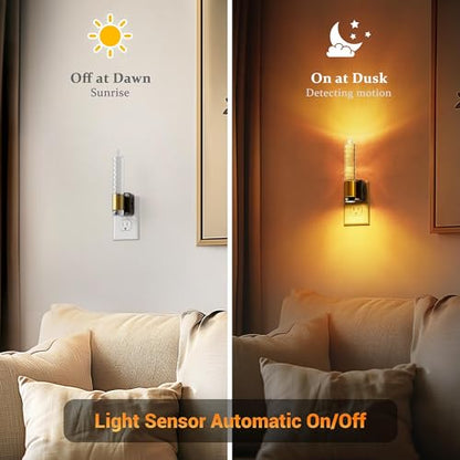 JandCase Night Light, Flameless Candle Amber Night Lights Plug into Wall - color: Bubble