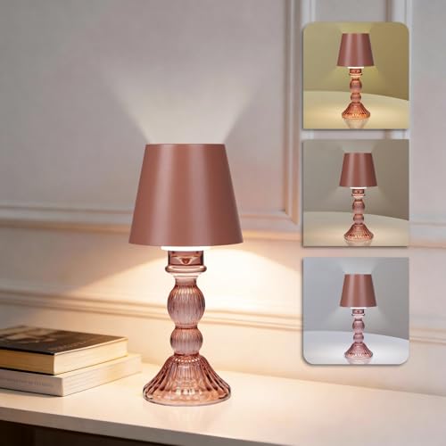 MJ PREMIER Small Rechargeable Lamp, Wireless Lamp, Battery Operated Lamps - color: Pink