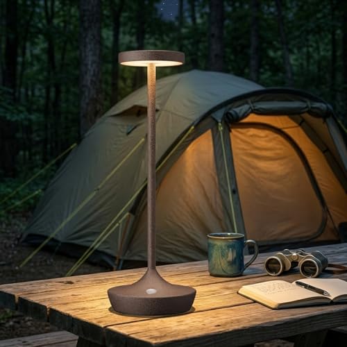 2 Pack Cordless Table Lamps, Rechargeable 6000mAh, 72H Runtime, Waterproof - color: Rust