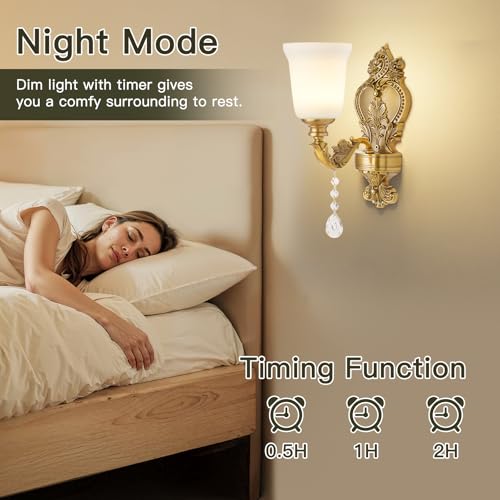 Battery Operated Wall Sconce Set of 2, RGB Dimmable Rechargeable Wall Light with Glass Shade, 48hr Battery Life Wireless Sconce with Remote Control Timer, Farmhouse Rustic Style Wall Lighting Fixture - color: 2 Pack