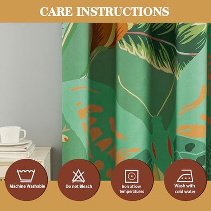 Tyrot Sage Green Floral Butterfly Blackout Curtains, 52W x 84L, 2 Panels - color: Sage Bloom, size: 52"W x 84"L (Pack of 2)