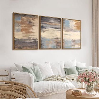 Large Framed Canvas Wall Art, Abstract Colorful Painting Picture, 20"X28"X3 - color: Sepia, size: 20" X 28" X 3pieces Framed