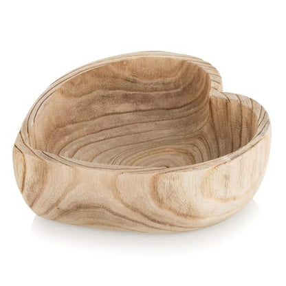 Hanobe Small 7.8" Heart Shaped Wood Decorative Key Bowl for Entryway Table - size: 10.23 inches