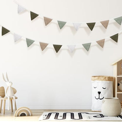 Oudain 2 Pcs Pennant Banner Flags Nursery Garland Triangle, Deep Color - color: Deep Color