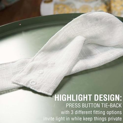 jinchan Linen Textured Door Curtain 40 Inch Farmhouse 1 Panel White - color: Sheer | White, size: 50"W x 40"L (Pack of 1)