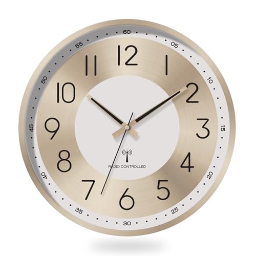 14 Inch Atomic Wall Clock, Radio Controlled Large Analog Clock