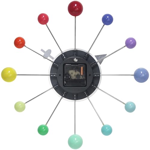 Infinity Instruments LTD. Orb Spoke Starburst Wall Clock, Rainbow, 15" - color: Rainbow