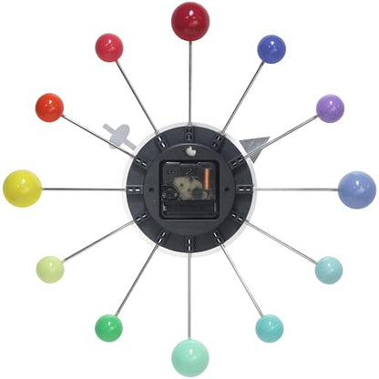 Infinity Instruments LTD. Orb Spoke Starburst Wall Clock, Rainbow, 15" - color: Rainbow