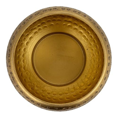 Creative Co-Op Round Hammered Metal Container with Butterfly Finial, Brass Finish - size: 6 inches (Diameter) x 7 inches (Height), style: Cottage