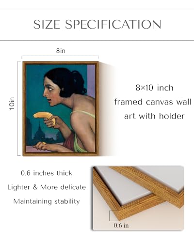 InSimSea Framed Canvas Wall Art Playful Shooting Girl Bathroom Decor Funny Wall Pictures Prints for Bedroom Esthetic Hippie Nursery Room Decor Bar Artwork 8x10in - color: Funny Lady, size: 10"L x 8"W