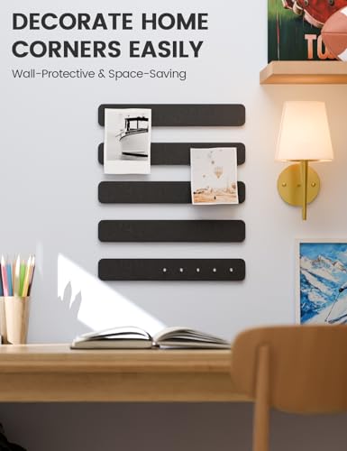 Fluxynara 13" x 2" Felt Wall Panels, Black - color: Black, size: 5-pack
