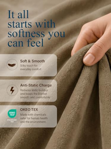 Utopia Bedding Ultra Soft Fleece Bed Blanket Throw Size Camel (50x60 Inch) - color: Camel, size: Throw (50x60 Inch)