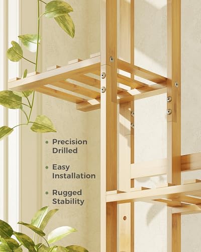 Bamworld Bamboo Plant Stand Indoor 7 Tiered Plant Shelf, Natural 55 Inch - color: Natural 7Tiered