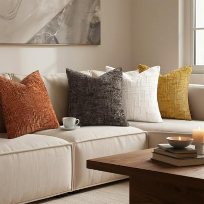 Pallene Dark Brown Textured Chenille Throw Pillow Covers 12x20 Set of 2 - color: Dark Brown, size: 20" x 12" (Pack of 2)