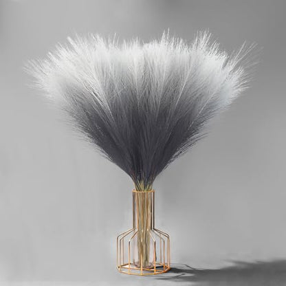 50Pcs 21.6'' Black Gradient Pampas Grass, Faux Pampas Grass Vase Filler - color: Black, size: 21.6inch-50Pcs