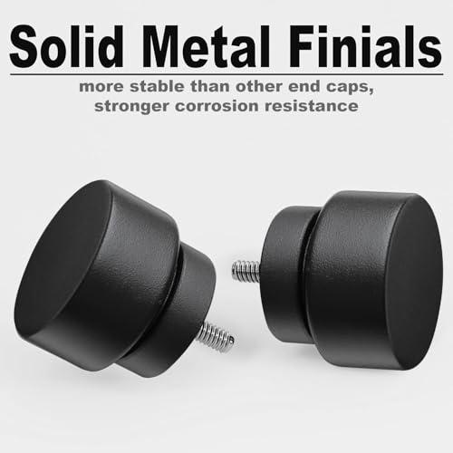 Lootkell 2 Pack Matte Black Curtain Rods for Windows 66-120 Adjustable - color: Matte Black, size: 16"-120"|2 Pack