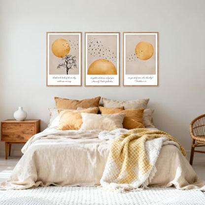CHDITB 3Pcs Look At The Birds Matthew 6:26 Framed Wall Art 24x36 Inch - color: Matthew 6:26 Look At The Birds Of The Air, size: 24"L x 36"W