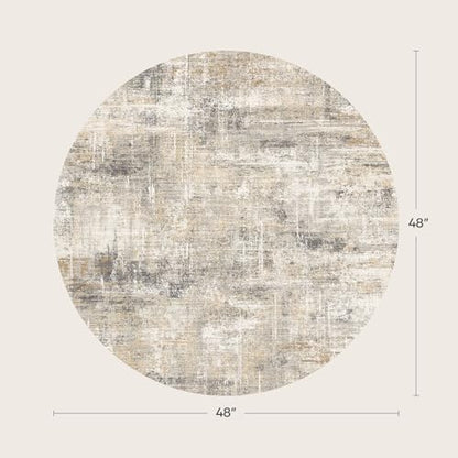 4ft Area Rug for Living Room, Abstract Washable Non-Slip Large Rugs, Gold - color: Grey/Gold, size: 4' (Round)