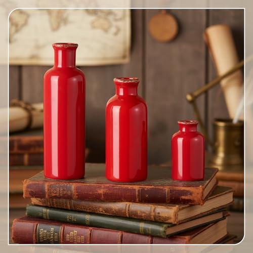 5 Pcs Coffee Table Decor Set, Red - color: Red