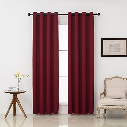 Pickluc Burgundy Blackout Curtains with Grommet 84 Inches Long 2 Panels, Light Blocking Window Drapes for Living Room, Thermal Insulated, Noise Reduction, Privacy Protection, 52" Wide x 84" Length - color: Burgundy Red, size: 52"W x 84"L (Pack of 2)