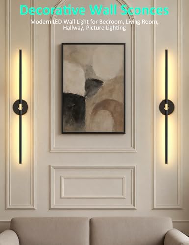 Wall Sconces Battery Operated Set of 2, 10000mAh Rechargeable Wall Lights - color: Black