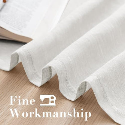 H.VERSAILTEX White Linen Sheer Curtains 90" 2 Panels Grommet - color: White, size: 52"W x 90"L (Pack of 2)