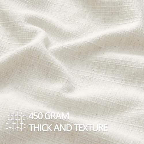 MIULEE Thick Textured Euro Sham Throw Pillow Covers 24x24 in Natural Beige - color: Natural Beige, size: 24" x 24" (Pack of 2)