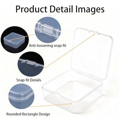 LJY 18 Clear Plastic Boxes, 3.7 x 3.7 x 1.4 in for Small Parts - color: Transparent, size: Single Size (3.7 x 3.7 x 1.4 inch)