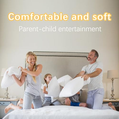OKBA Throw Pillows Insert Set of 2, with 100% Cotton Cover, Bed and Couch - Indoor Hotel Decorative Pillows, 14x14 in White Pillows Inserts - size: 14x14 Inch (Pack of 2)