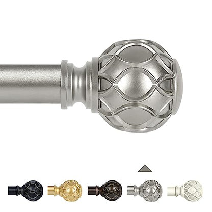 TANGWIN Farmhouse Curtain Rod Adjust 18-45",Heavy Duty Boho,Antique Silver - color: Antique Silver, size: 18-45" & 1pack