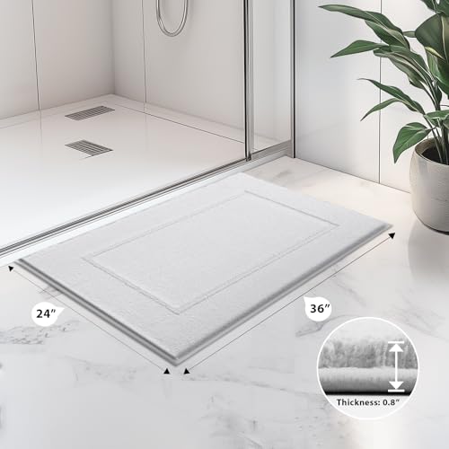 anllugs Bathroom Rugs, 24" x 36" Soft Bath Rugs, White - color: White, size: 24" X 36"