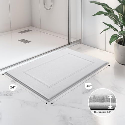 anllugs Bathroom Rugs, 24" x 36" Soft Bath Rugs, White - color: White, size: 24" X 36"