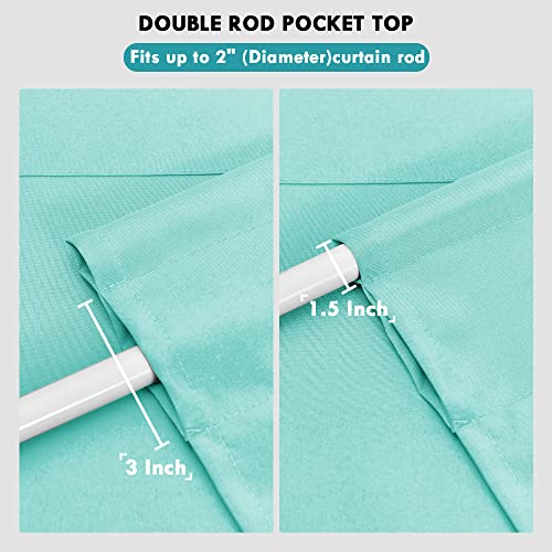 JIUZHEN Aqua Valance Curtains for Window 1 Panel, 60 x 18 Inches - color: Aqua, size: 60"W x 18"L (Pack of 1)