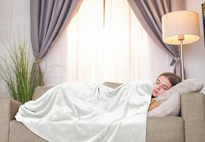 Utopia Bedding Soft Fleece Bed Blanket Throw XL Size White (50x70 Inch) - color: White, size: Throw XL (50x70 Inch)