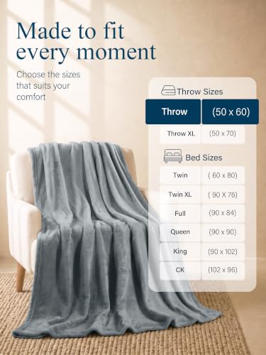 Utopia Bedding Soft Fleece Bed Blanket Throw Size Ash Grey (50x60 Inch) - color: Ash Grey, size: Throw (50x60 Inch)